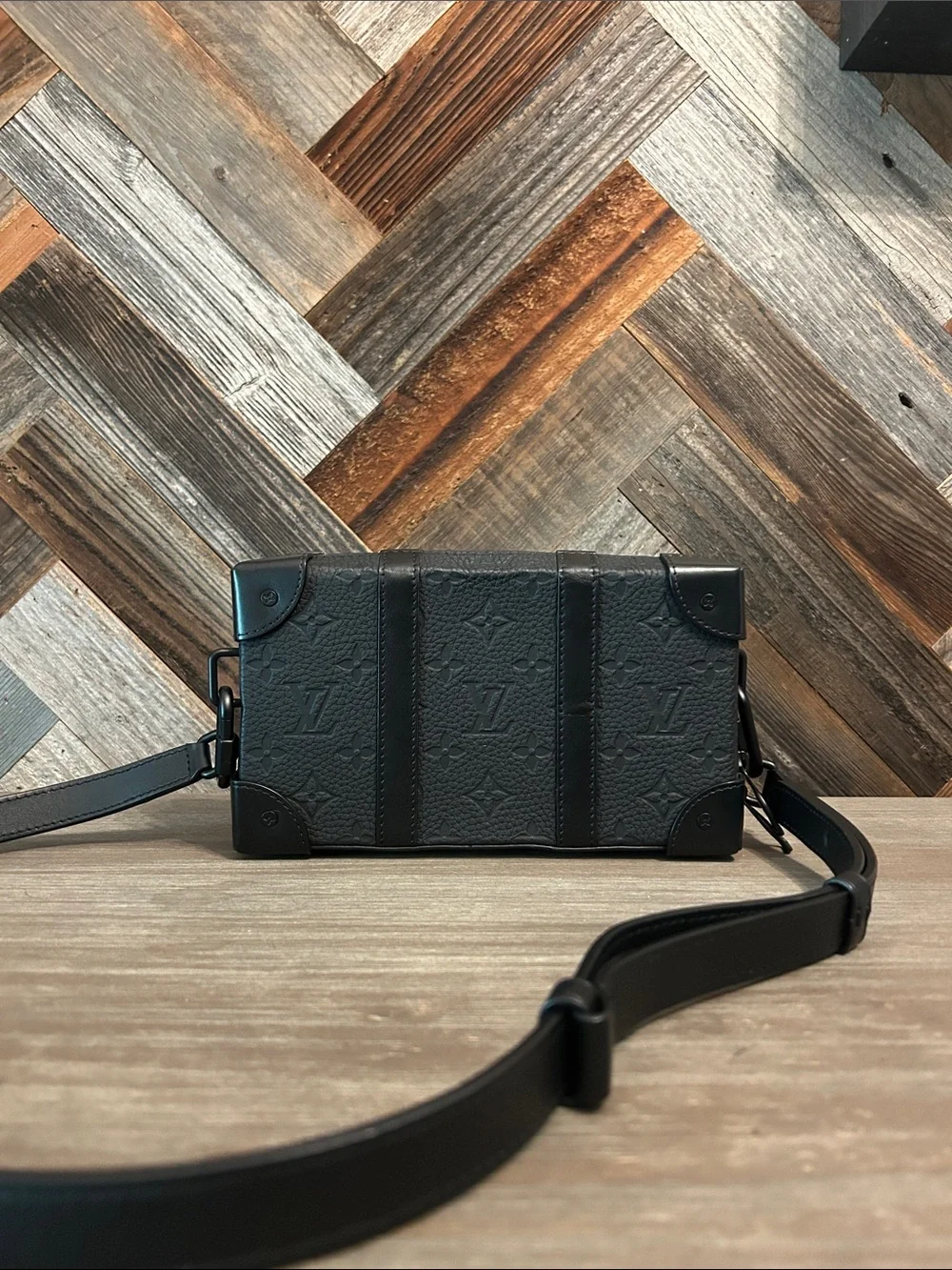 Louis Vuitton Black Monogram Taurillion Leather Soft Wallet